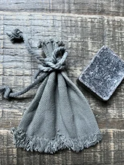 Jute zakje voor amberblokje 10*8