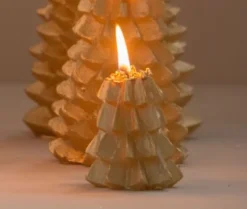 Kaarsje kerstboom goud 6*12