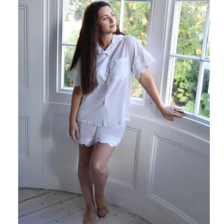 Katoenen pyjama met korte broek Rosa wit M/L