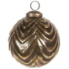 Kerstbal bruin/goud 10cm