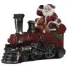 Kerstdecoratie Kerstman op locomotief