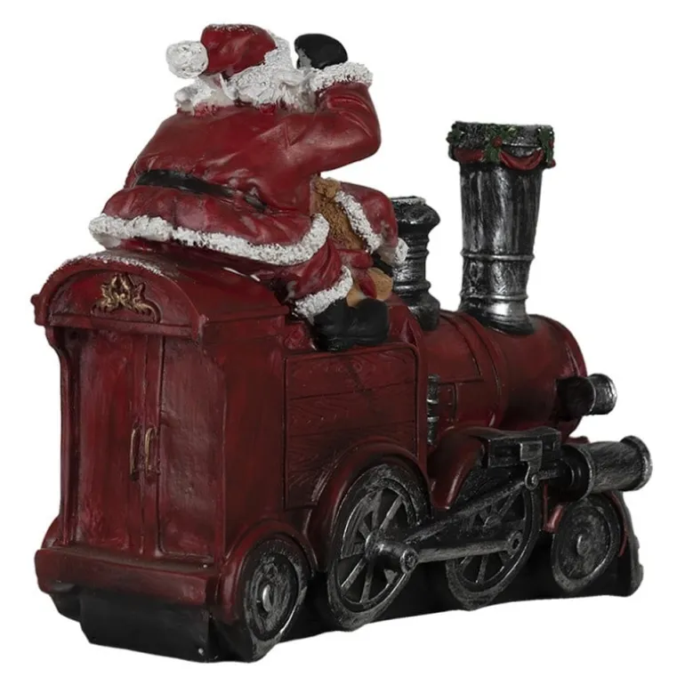 Kerstdecoratie Kerstman op locomotief