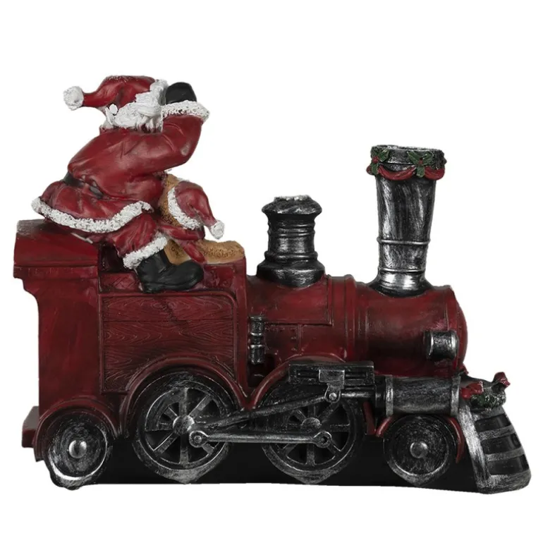 Kerstdecoratie Kerstman op locomotief