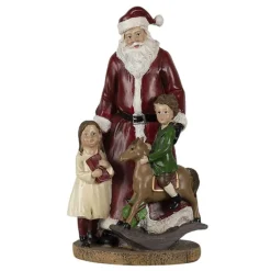 Kerstdecoratie nostalgische Kerstman met kinderen