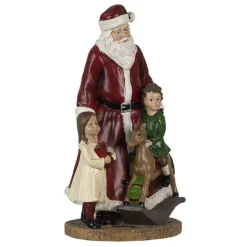 Kerstdecoratie nostalgische Kerstman met kinderen