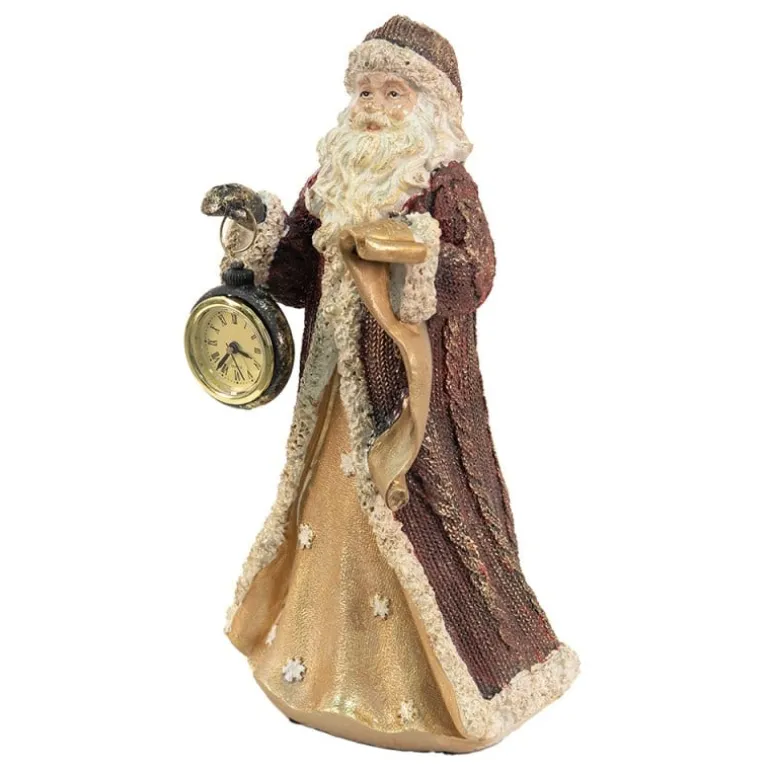 Kerstman met klokje goud/rood