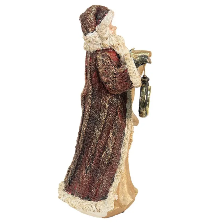 Kerstman met klokje goud/rood