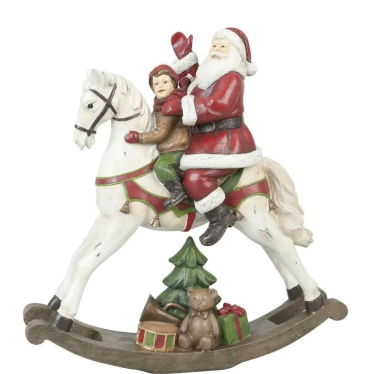 Kerstman op hobbelpaard 29*10*30