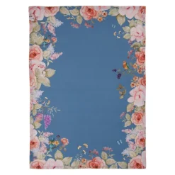Keukendoek blauw met bloemen