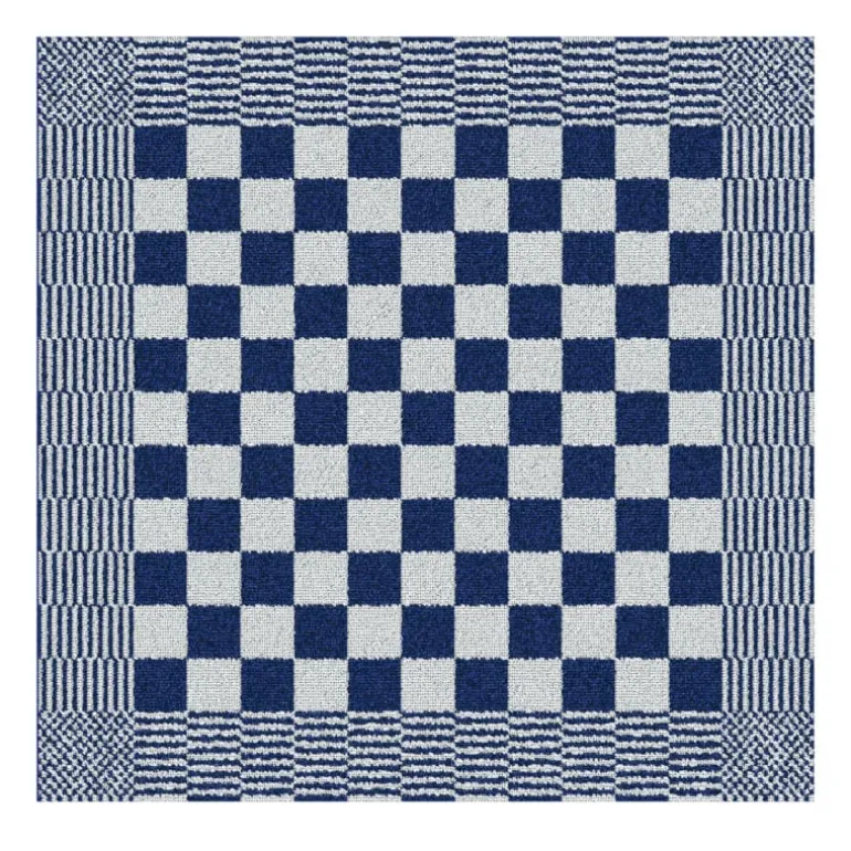 Keukendoek geruit barbeque blauw