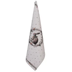 Keukendoek haas en roosjes groen