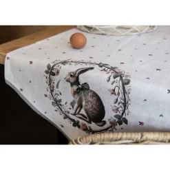 Keukendoek haas en roosjes groen