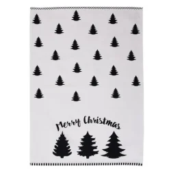 Keukendoek kerstboom wit/zwart