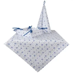 Keukendoek roosjes blauw