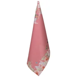 Keukendoek roze met bloemen