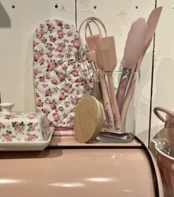 Keukenhulp pastelroze spatel 27cm