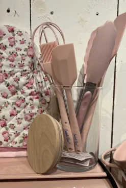 Keukenhulp pastelroze spatel 27cm