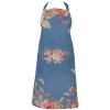 Keukenschort blauw met bloemen