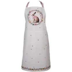 Keukenschort haas en roosjes roze