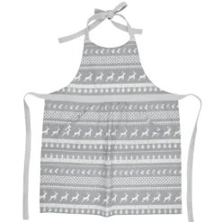Keukenschort kerst grijs