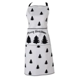 Keukenschort kerstboom wit/zwart