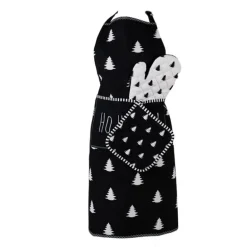 Keukenschort kerstboom zwart/wit