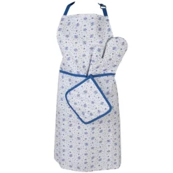 Keukenschort roosjes blauw