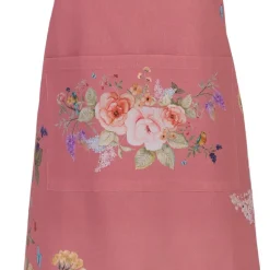 Keukenschort roze met bloemen