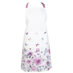 Keukenschort rozen en vlinders roze