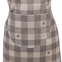 Kinder Keukenschort Love It hartjes beige/grijs