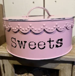 Koekjestrommel Sweets roze 20*9