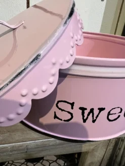 Koekjestrommel Sweets roze 20*9