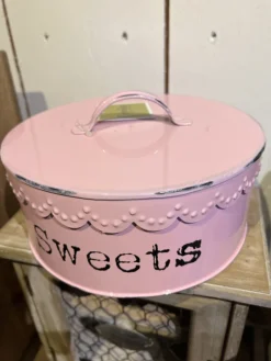 Koekjestrommel Sweets roze 20*9