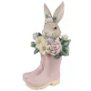 Konijn in roze laarzen met bloemen