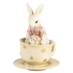 Konijntje in kopje roze/beige