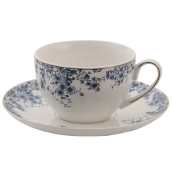 Kop en schotel blauwe bloemetjes