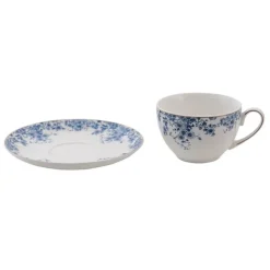 Kop en schotel blauwe bloemetjes