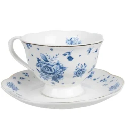Kop en schotel Blue Rose Blooming 200 ml