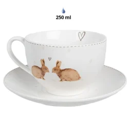 Kop en schotel Bunnies in Love 250 ml