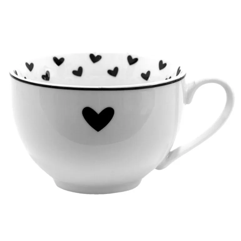 Kop en schotel Love Birds hartjes