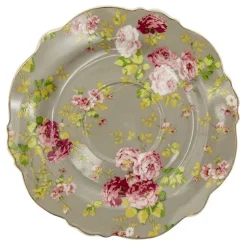 Kop en schotel roosjes groen