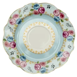 Kop en schotel rozen blauw