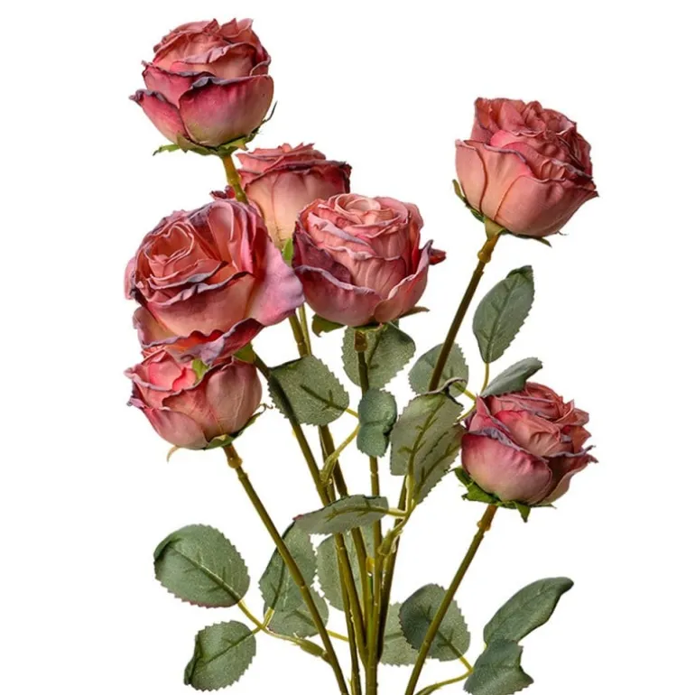 Kunstbloem met rozen roze 55 cm