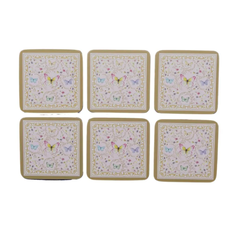 Kunststof onderzetters (6) Majestic Butterflies