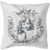 Kussenhoes engel krans wit/grijs
