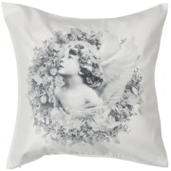 Kussenhoes Engel krans wit
