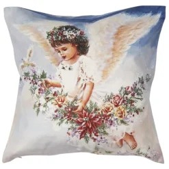 Kussenhoes Engel met bloemen