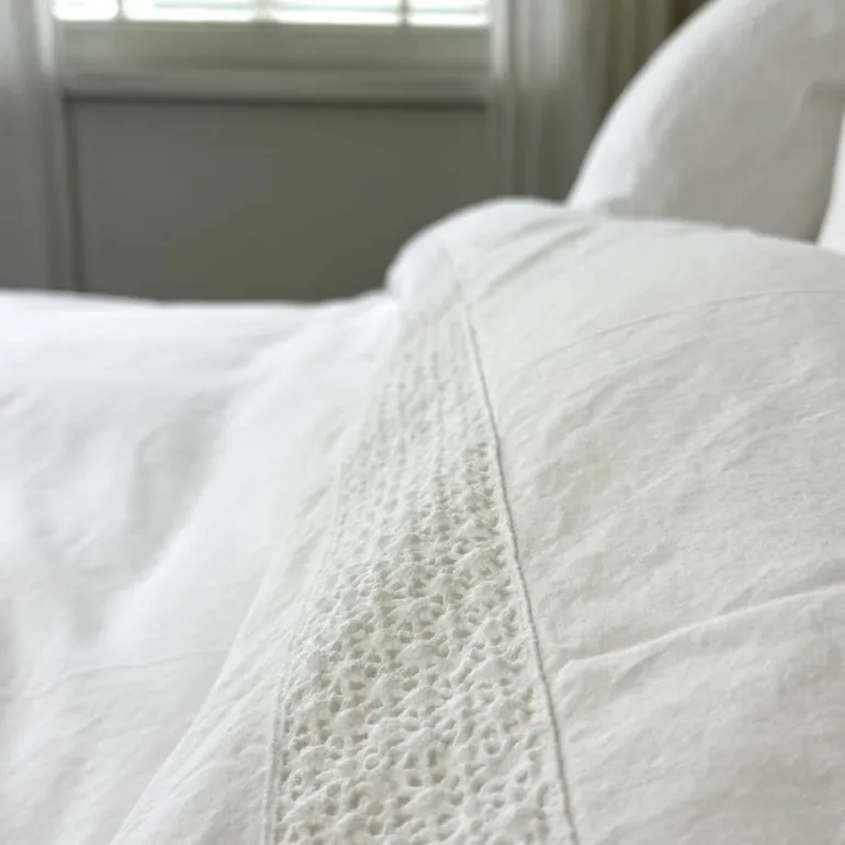 Landelijk dekbedovertrek Maryland wit 240*220