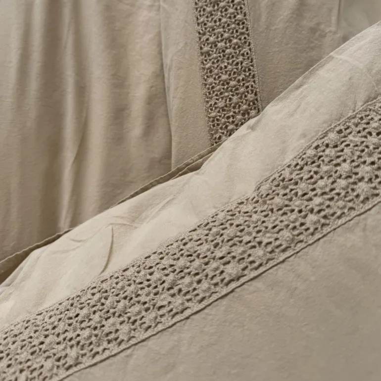 Landelijk dekbedovertrek Maryland zand 240*220