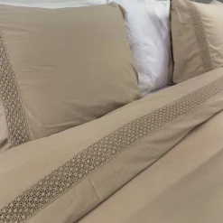 Landelijk dekbedovertrek Maryland zand 240*220